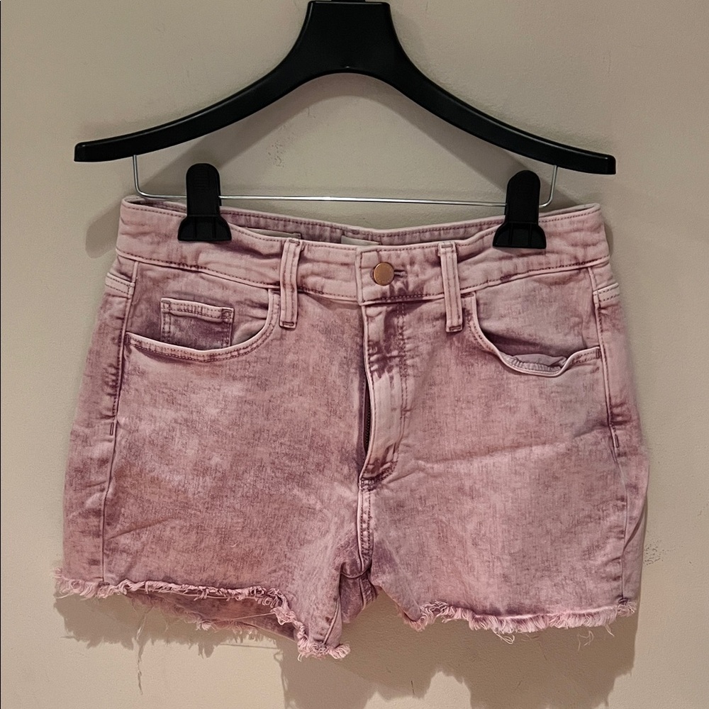 Pink denim shorts